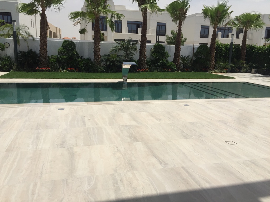 Luxury Overflow Mirror Pool with Bali Tiles | District One Dubai
