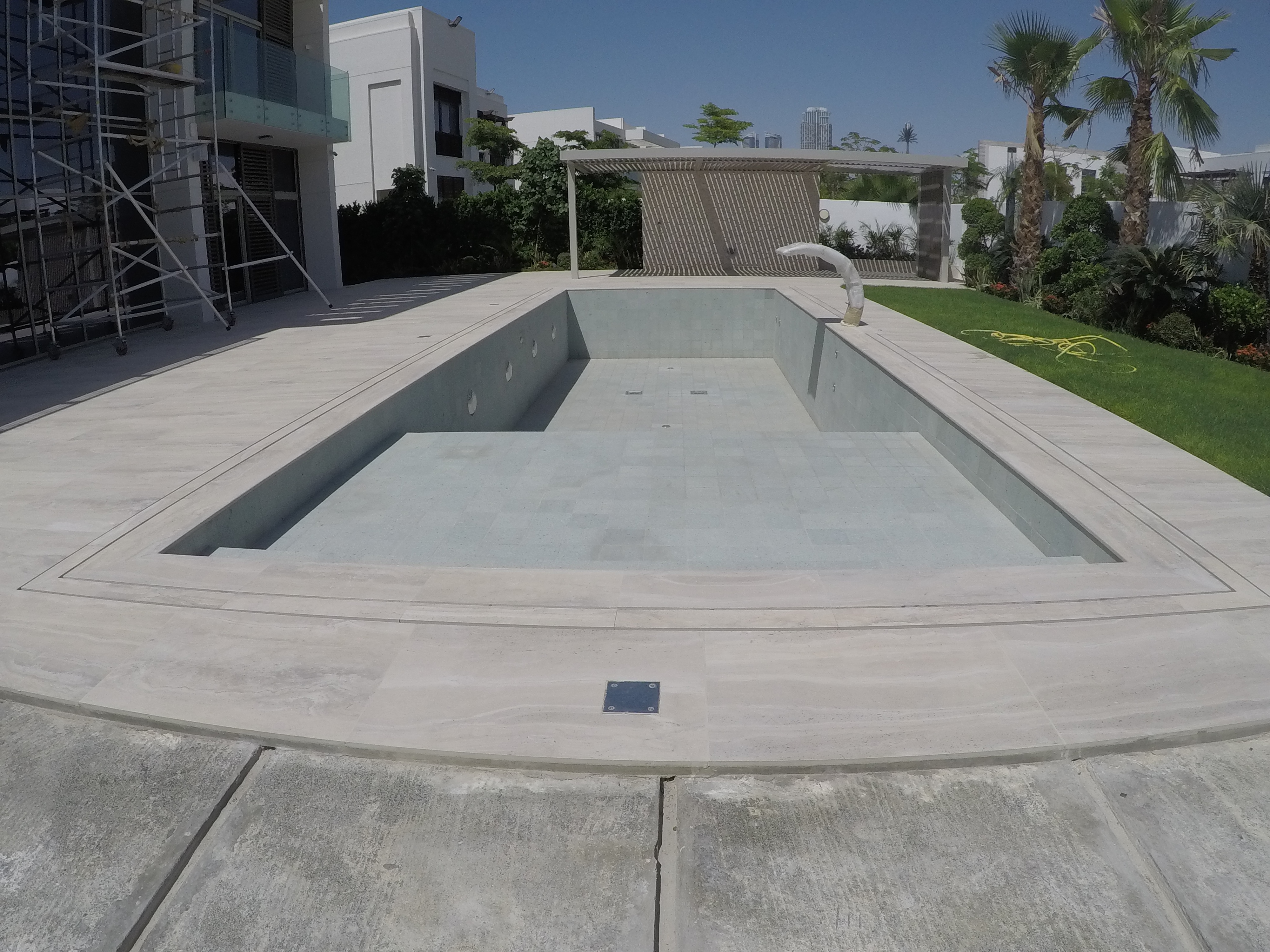 Luxury Overflow Mirror Pool with Bali Tiles | District One Dubai