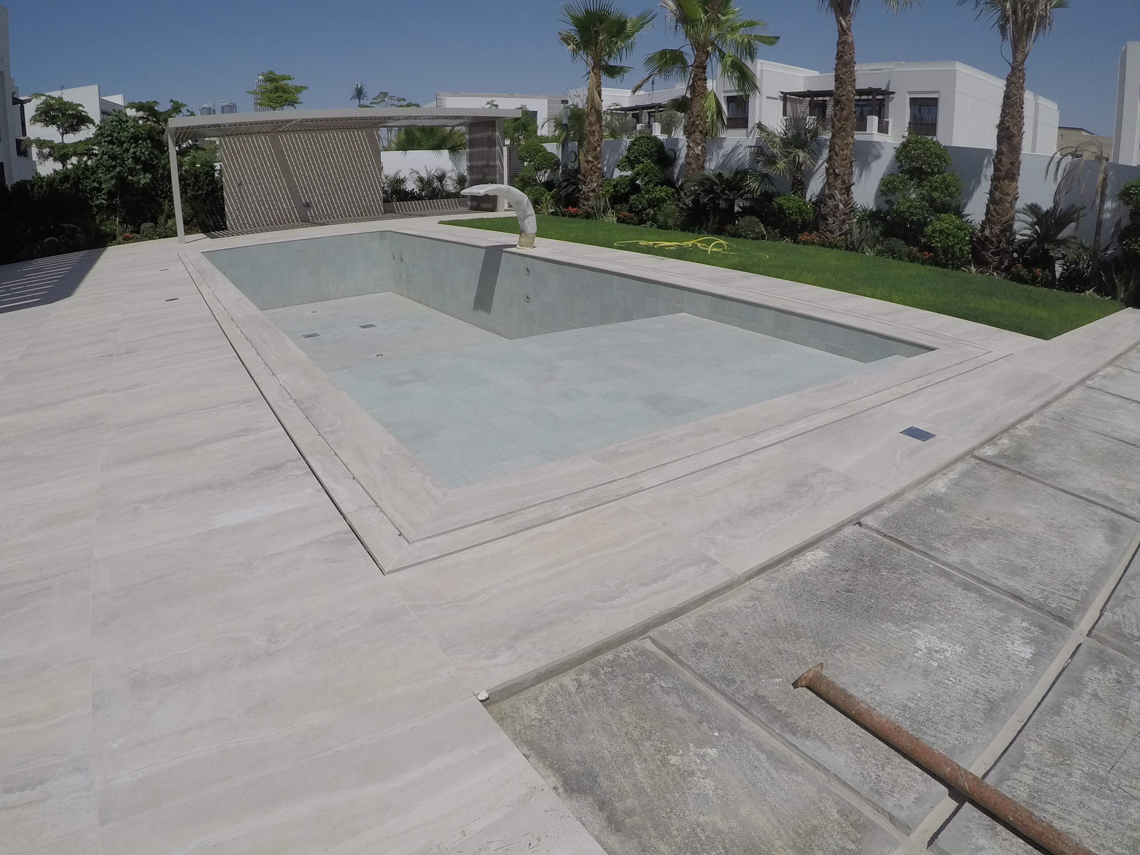 Luxury Overflow Mirror Pool with Bali Tiles | District One Dubai
