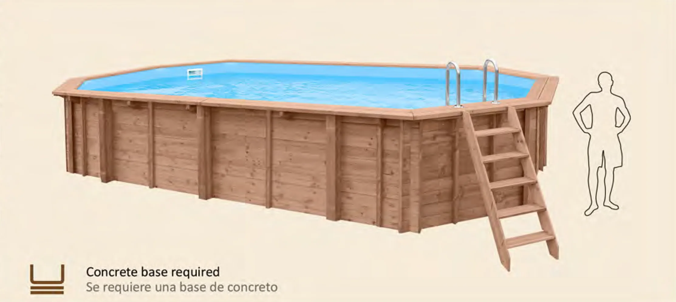 above ground pool Pacific Paradise size